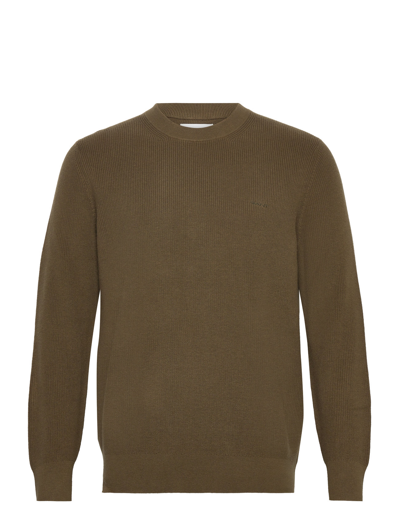 Cotton Wool Rib C-Neck Khaki GANT