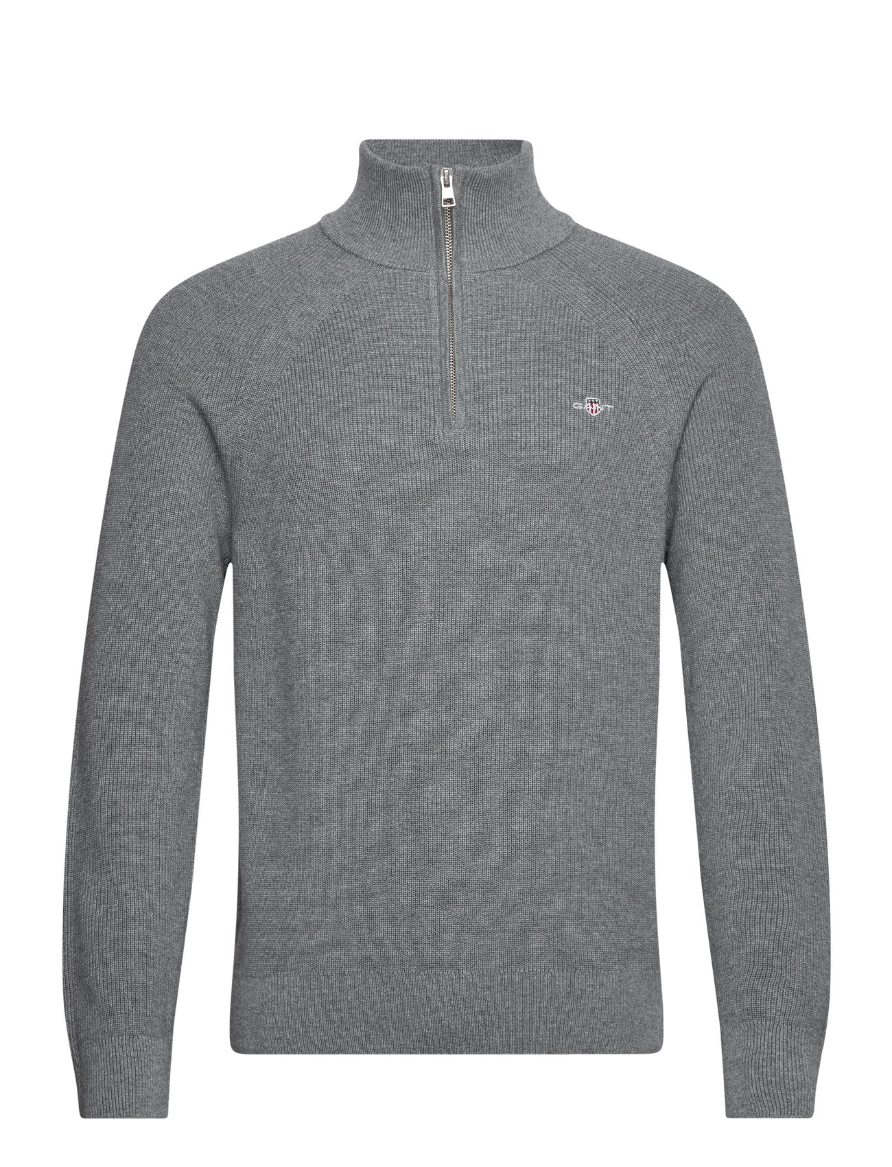 Cotton Wool Rib Half Zip Grey GANT