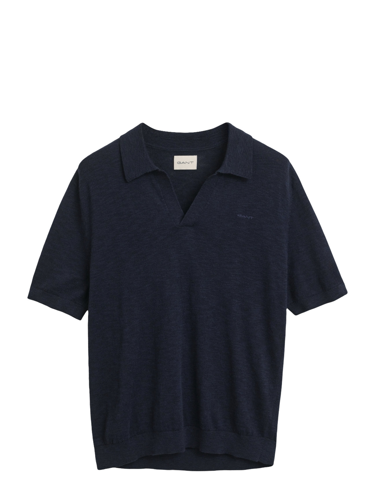 GANT Linen Blend Ss Polo Navy - XL - Herren