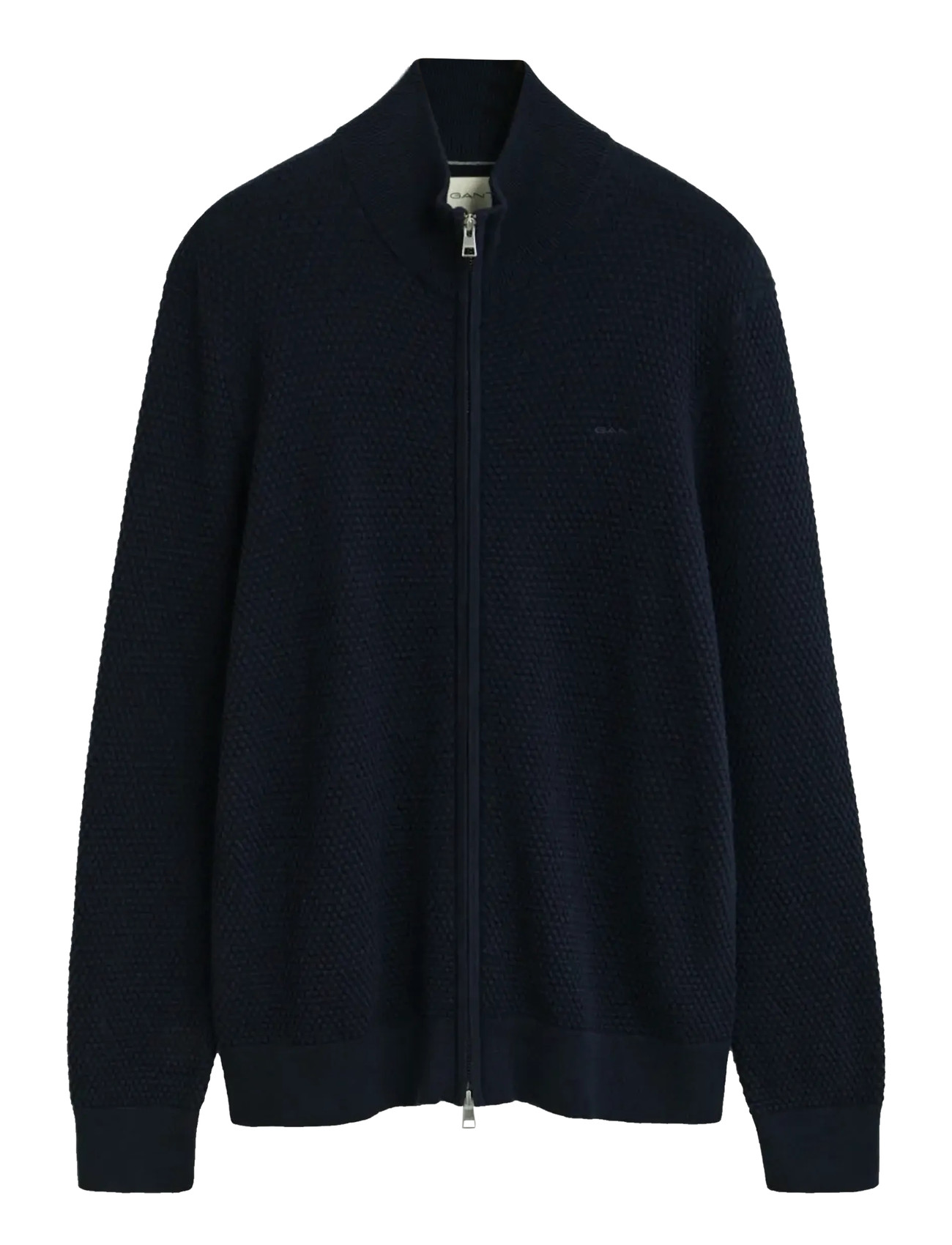 GANT Textured Baumwolle Merino Cardigan Navy - M - Herren