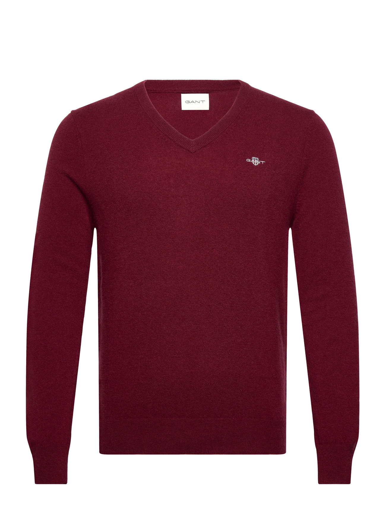 GANT Extrafine Lambswool V-Neck, S, Red, Strik > V-Halse, Herre