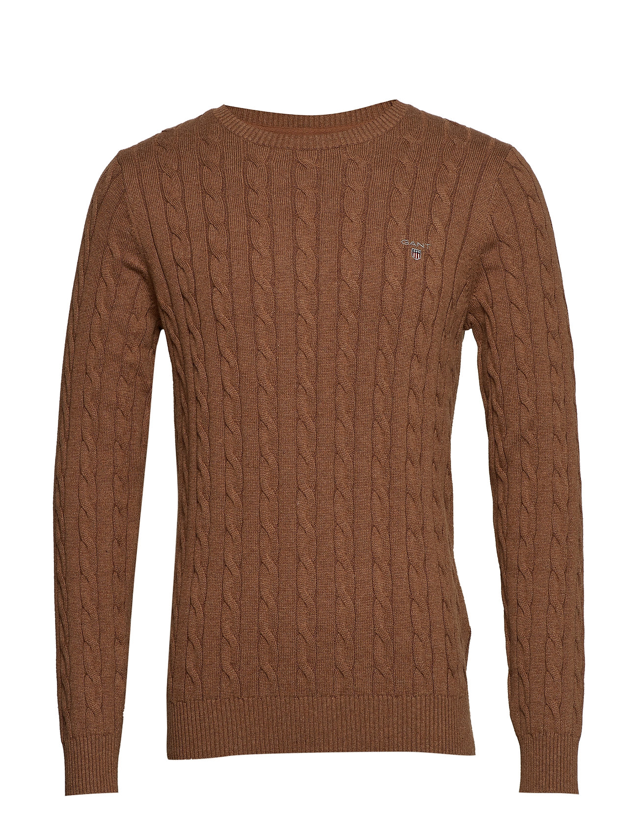 Cotton Cable Crew Gebreide Trui Met Ronde Kraag Bruin Gant gant kopen in de aanbieding Cotton Cable Crew Gebreide Trui Met Ronde Kraag Bruin Gant gant kopen in de aanbieding