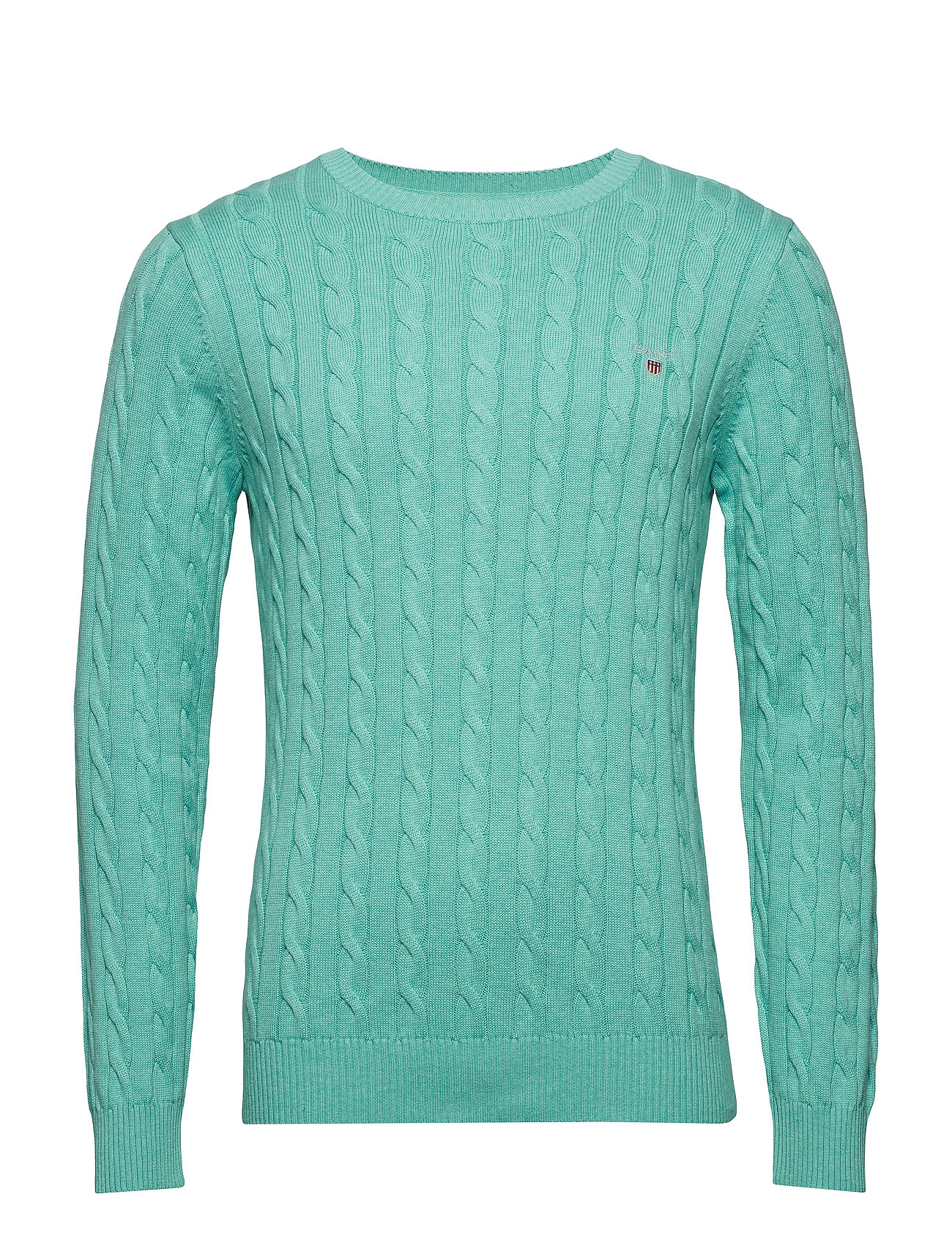 Cotton Cable Crew Gebreide Trui Met Ronde Kraag Groen Gant gant kopen in de aanbieding Cotton Cable Crew Gebreide Trui Met Ronde Kraag Groen Gant gant kopen in de aanbieding