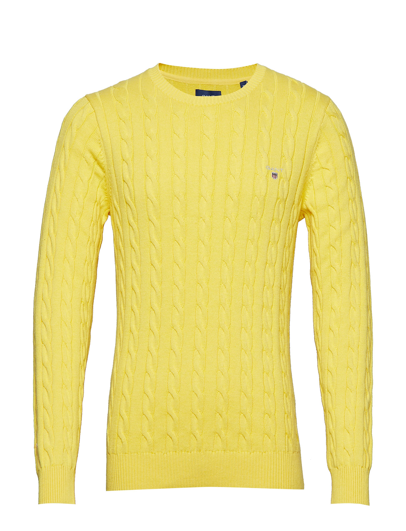 Cotton Cable Crew Gebreide Trui Met Ronde Kraag Geel Gant gant kopen in de aanbieding Cotton Cable Crew Gebreide Trui Met Ronde Kraag Geel Gant gant kopen in de aanbieding