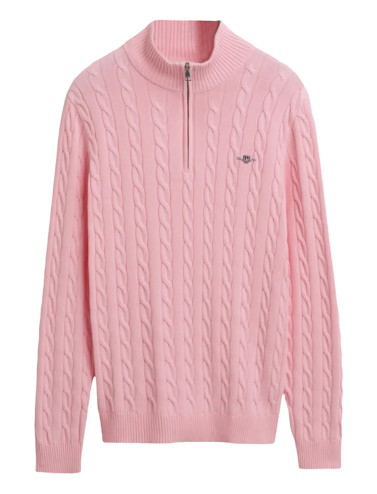 GANT Cable Knit Half-Zip Pullover Pink - XXXXL - Herren