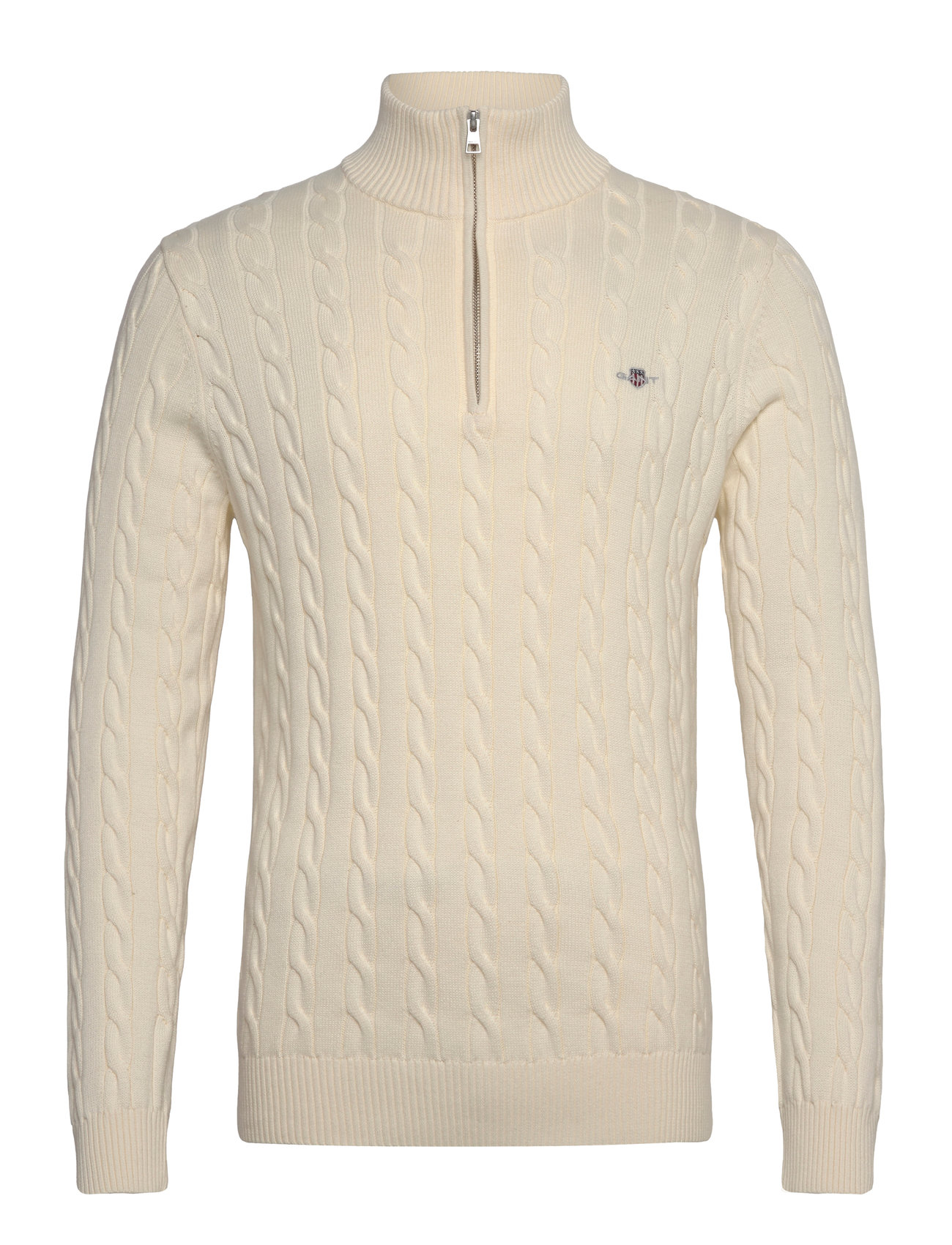 GANT Cotton Cable Half Zip Kräm