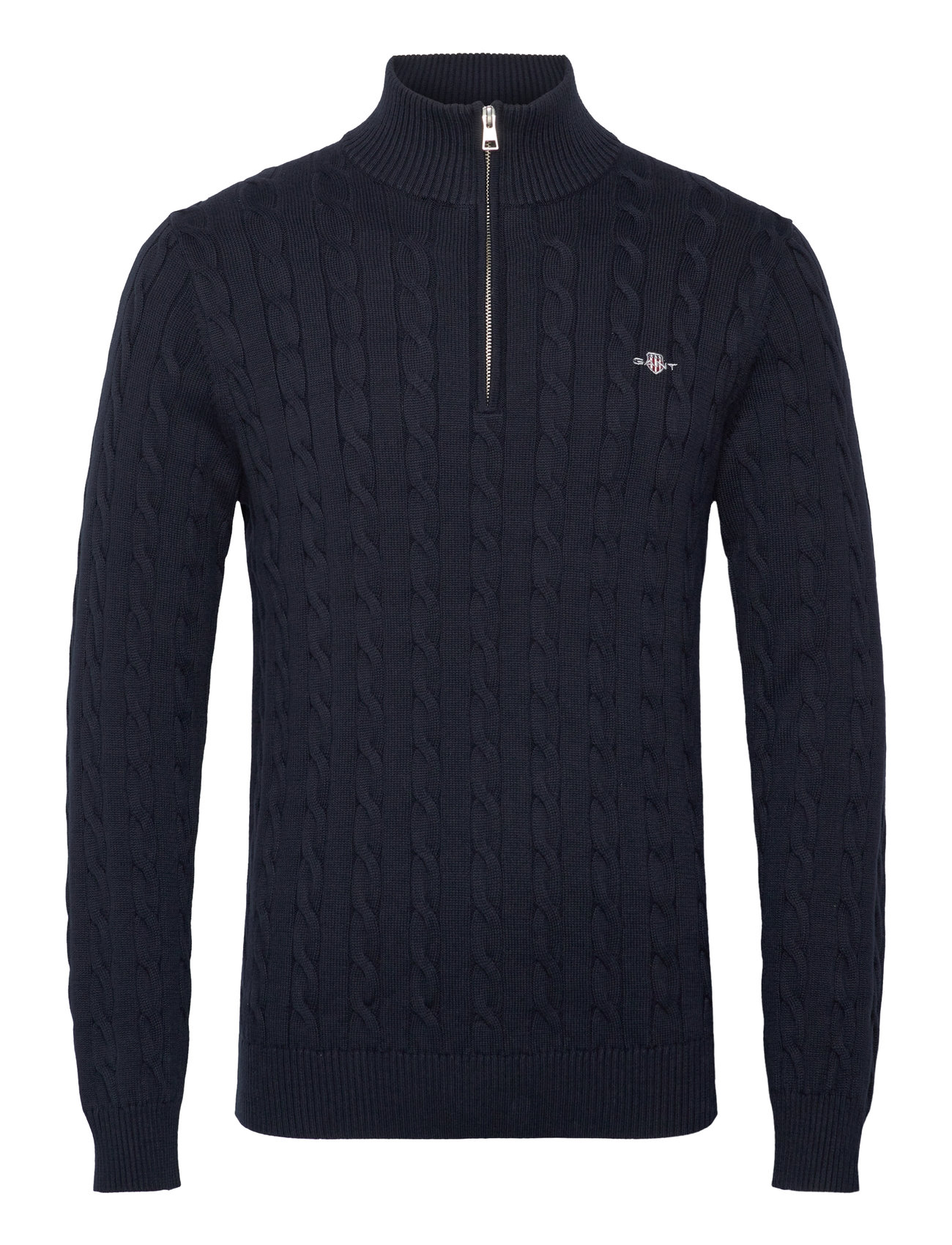 GANT Cotton Cable Half Zip Marinblå