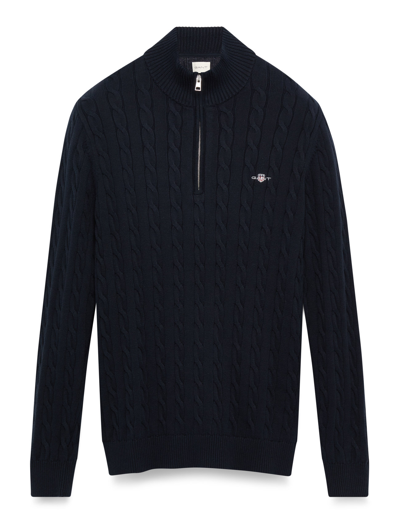 GANT Cable Knit Half-Zip Pullover Navy - XXL - Herren