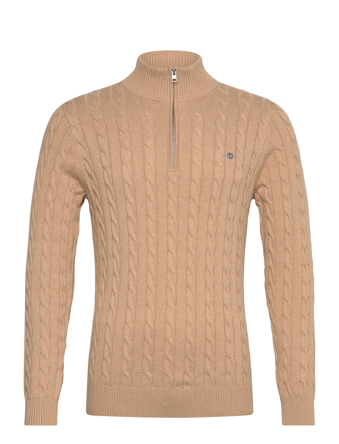 GANT Cotton Cable Half Zip Beige