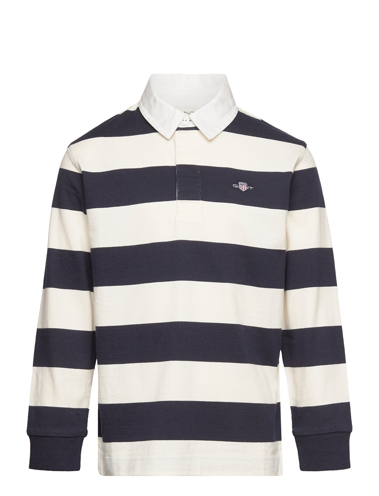 Striped Shield Rugger Tops T-shirts Polo Shirts Long-sleeved Polo Shirts Navy GANT