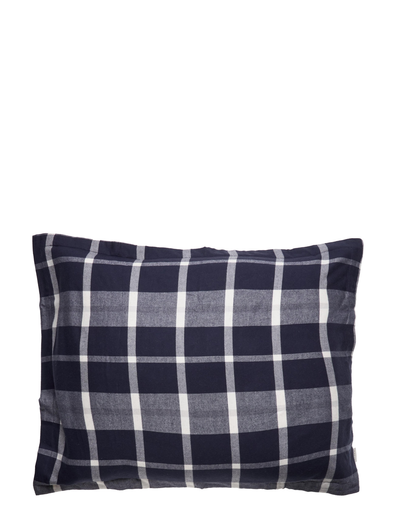 Flannel Check Pillowcase Home Textiles Bedtextiles Pillow Cases Navy GANT
