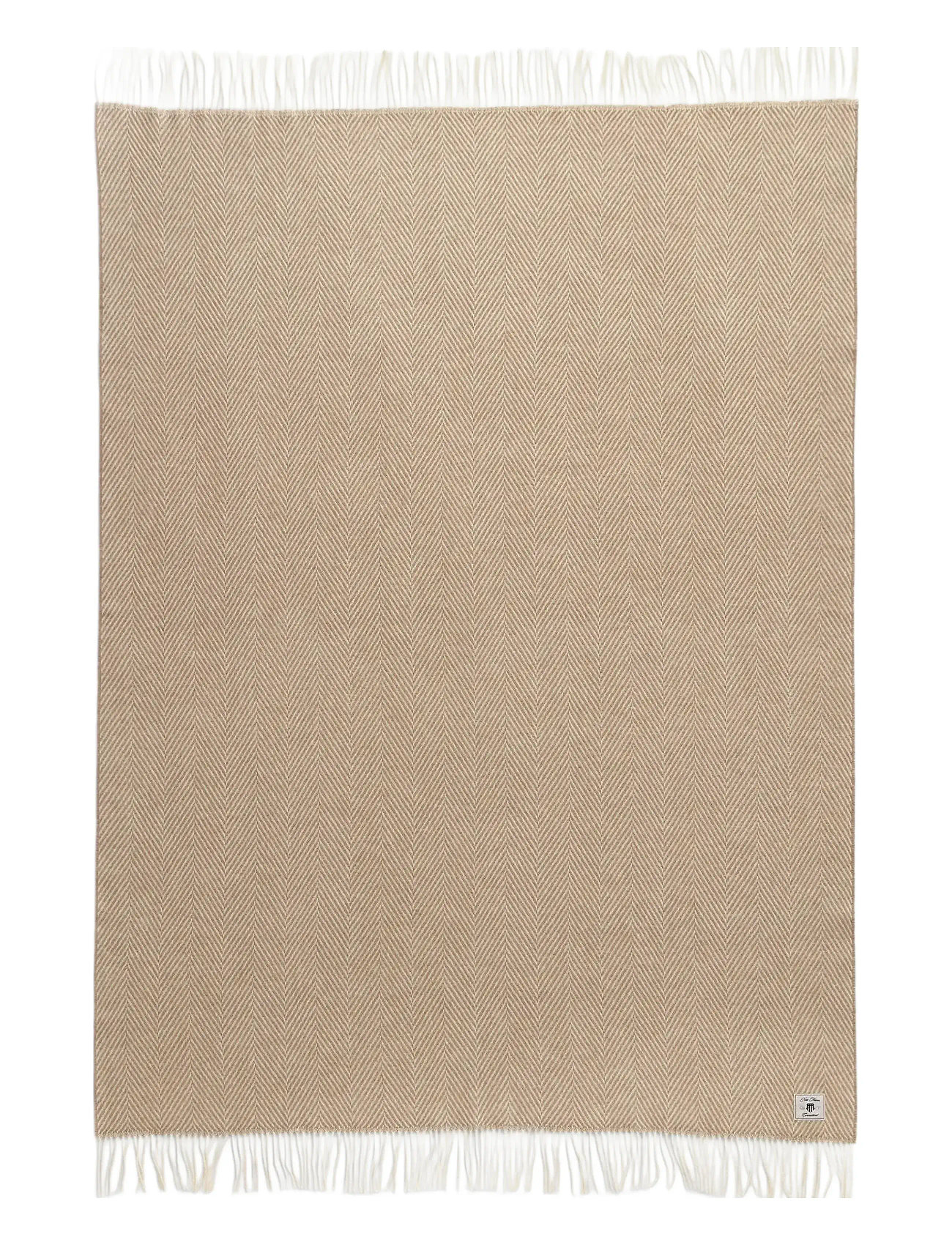 GANT Herringbone Wolle Throw Beige - 130X200 - Unisex