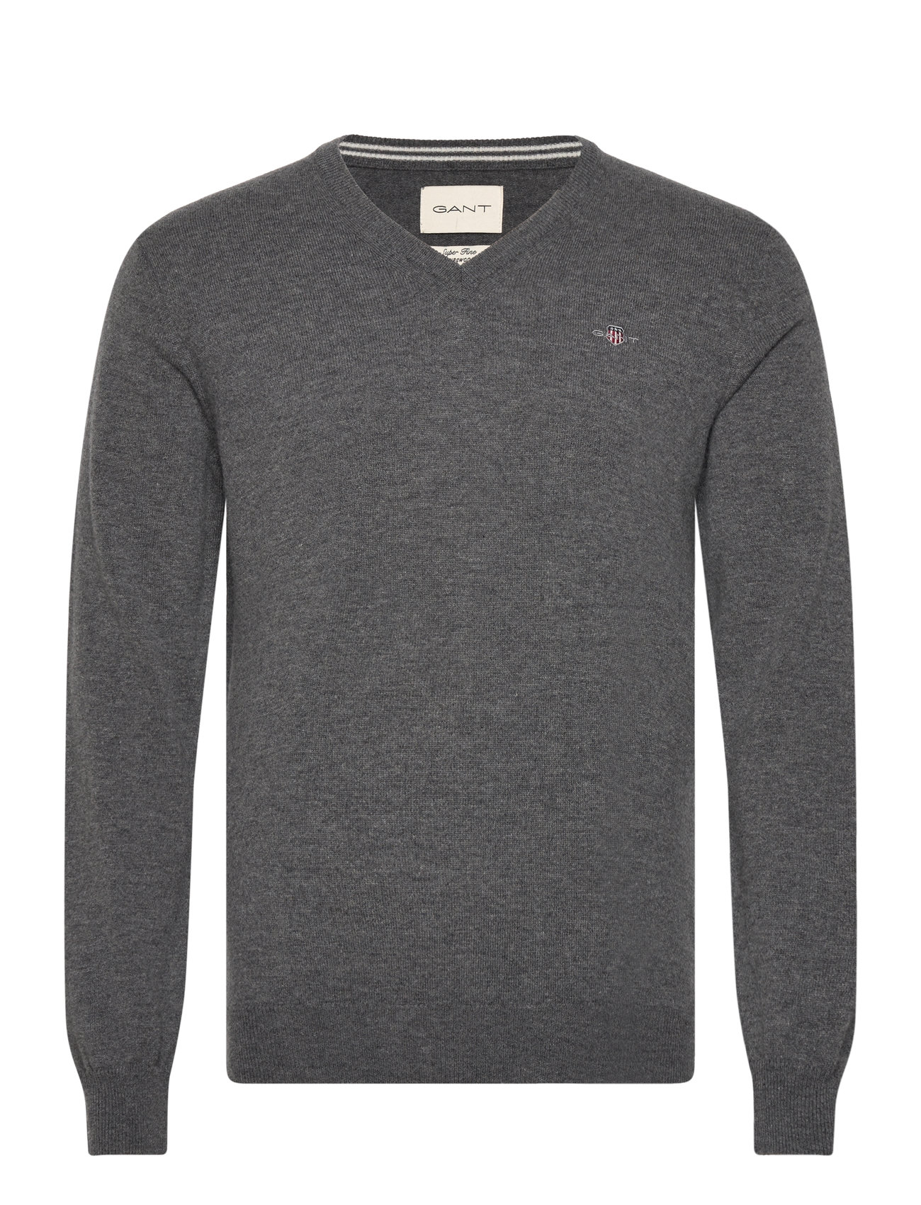 Superfine Lambswool V-Neck Grey GANT