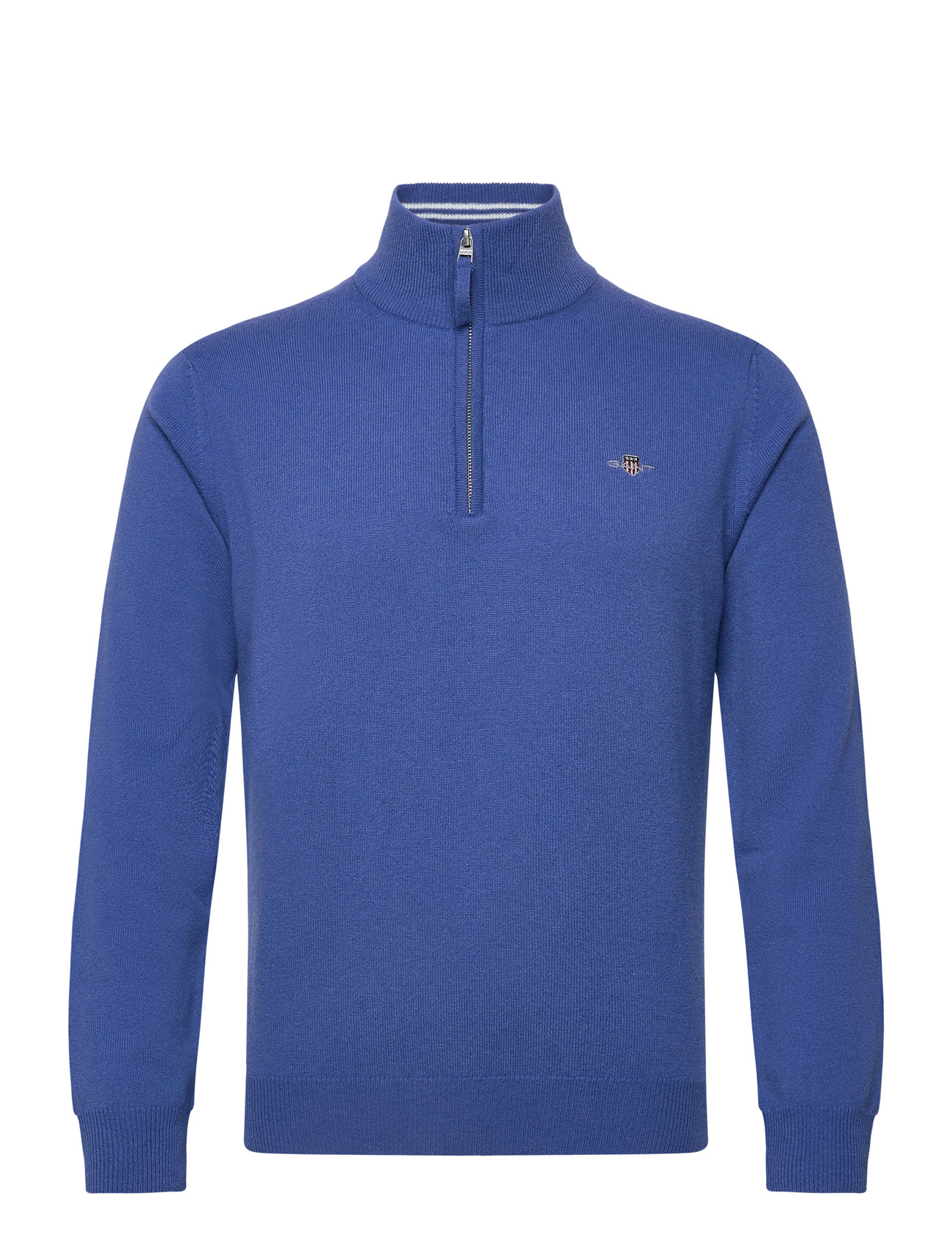 GANT Superfine Lambswool Half Zip, XL, Blue, Strik > Trøjer Med Halv Lynlås, Herre