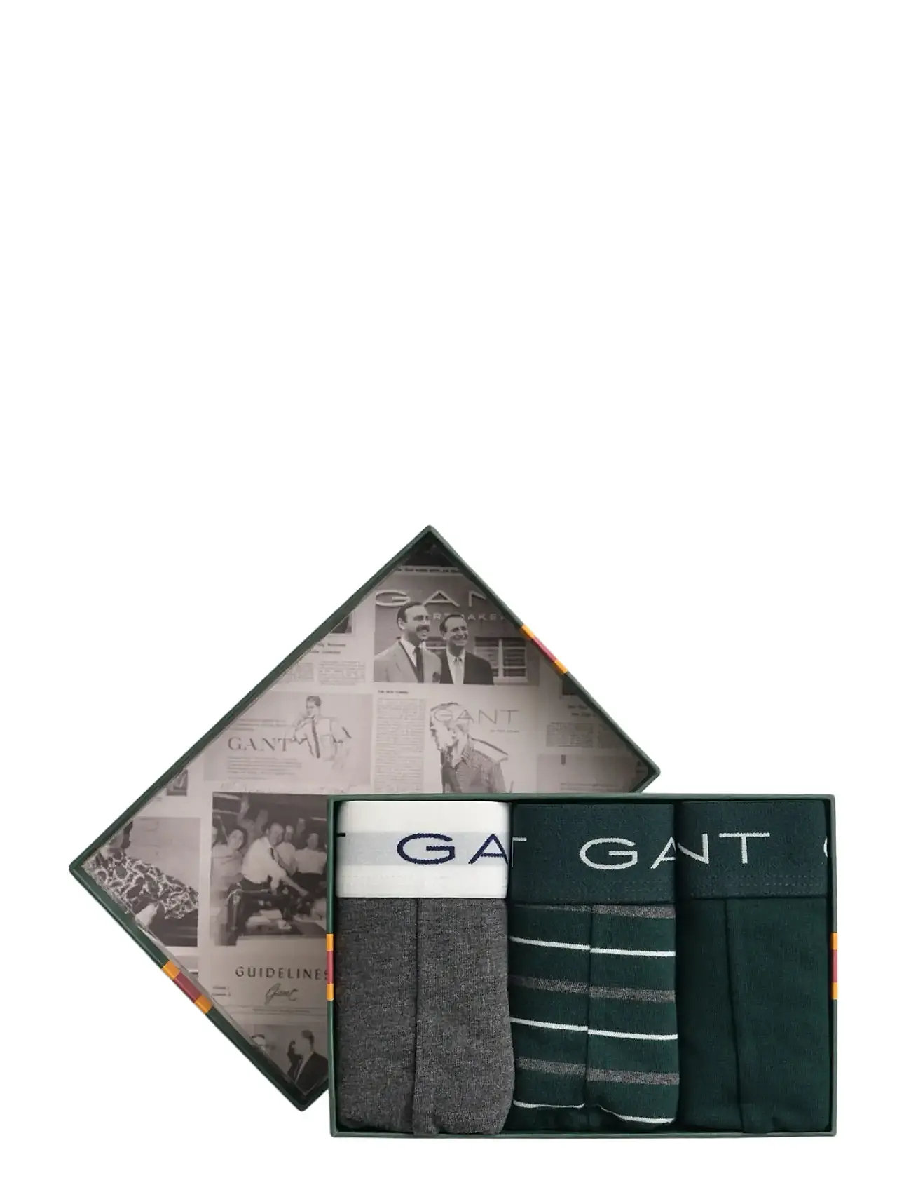 GANT Gestreift Trunk 3-Pack Gift Box Grau - L - Herren