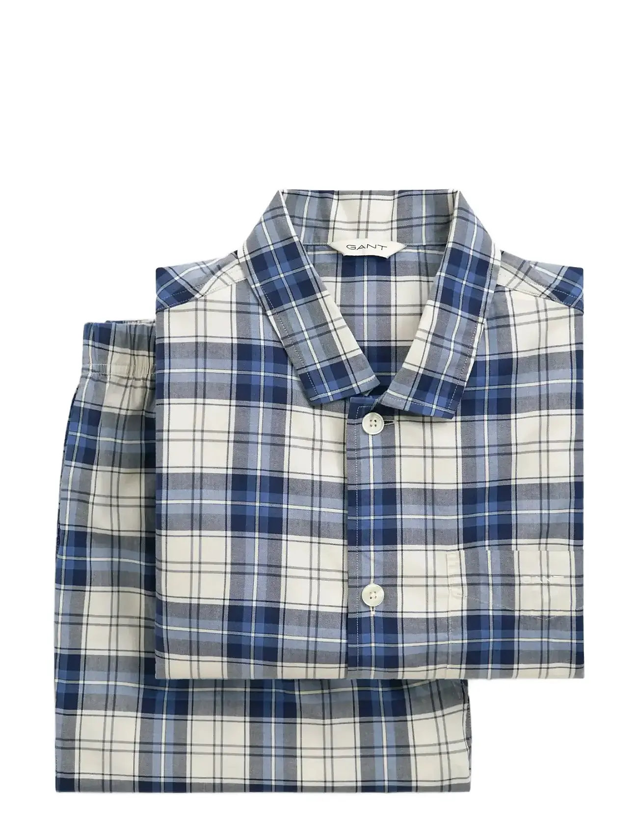 GANT Checked Pj Set Shirt Und Hosen Blau - M - Herren