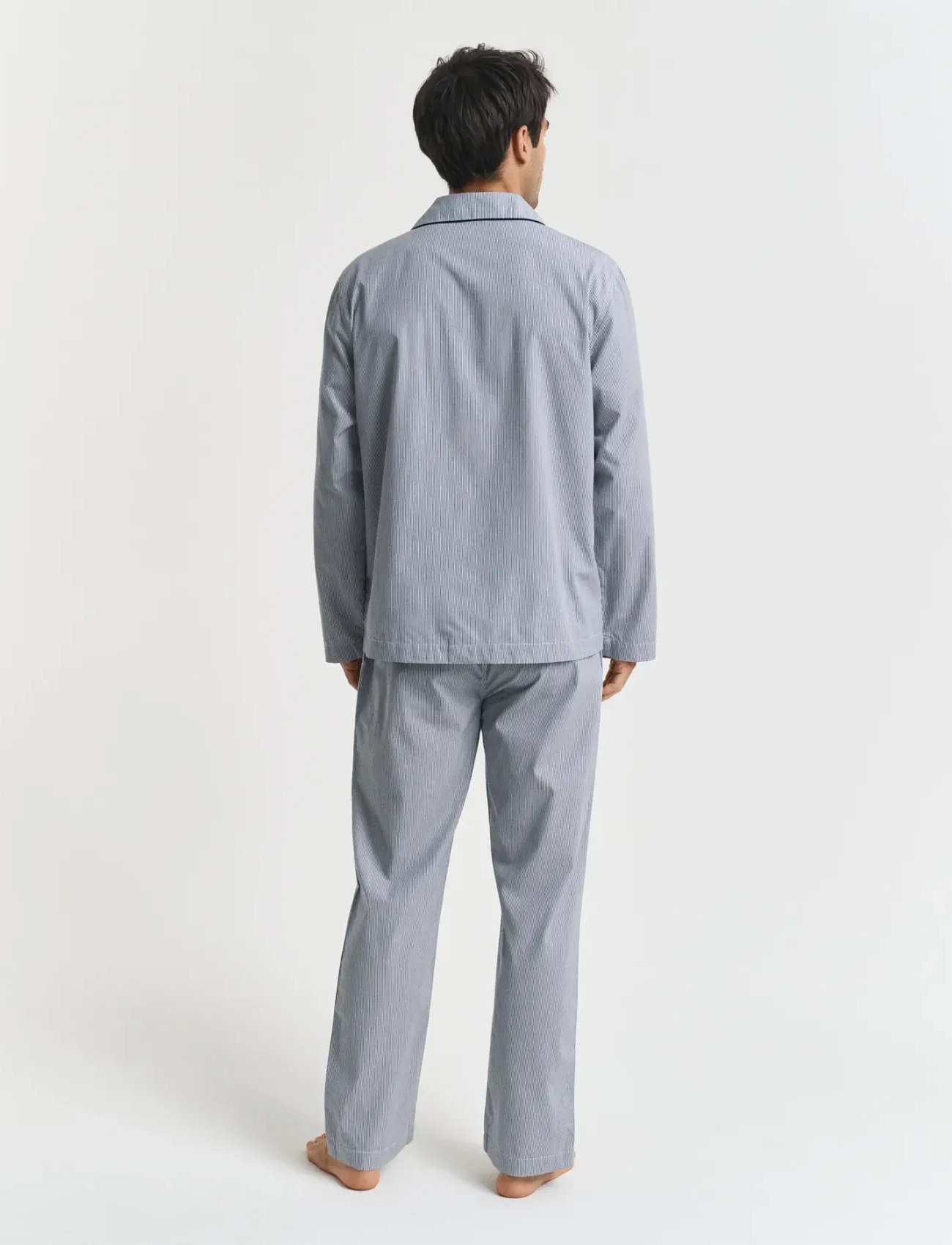 GANT Stripe Pj Set Shirt And Pants, L, Blue, Nat- Og Opholdstøj > Pyjamas (set), Herre