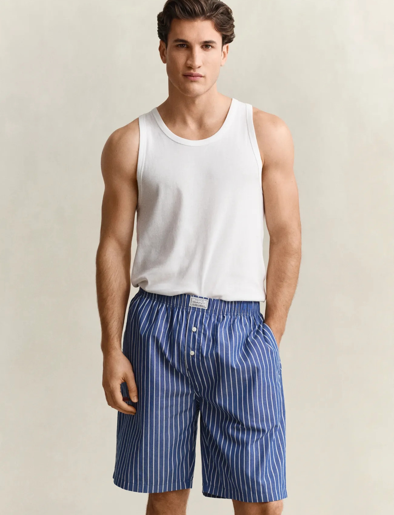GANT Striped Poplin Pajama Shorts, S, Blue, Nat- Og Loungewear > Bukser, Herre