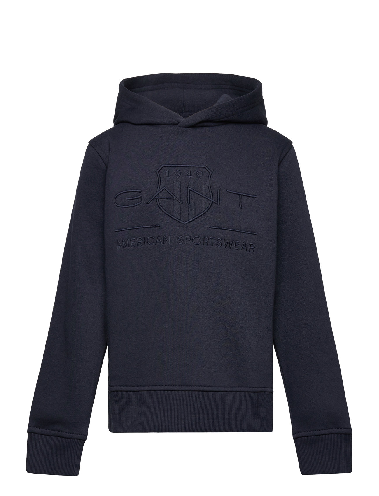 GANT Tonal Shield Hoodie Marinblå