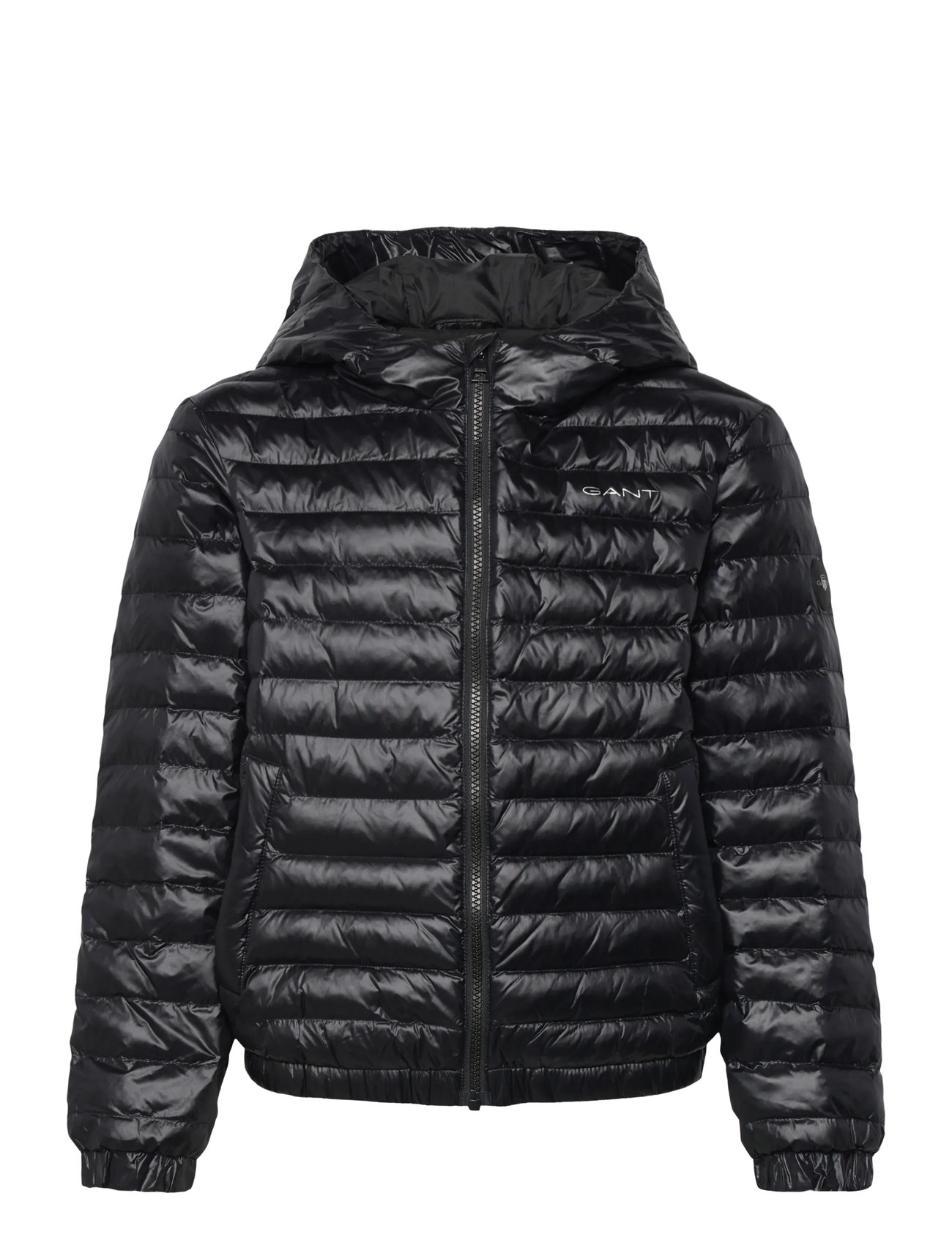 GANT Shiny Light Padded Jacket, 176, Black, Jakker Og Frakker > Puffer Og Vatterede, Børn