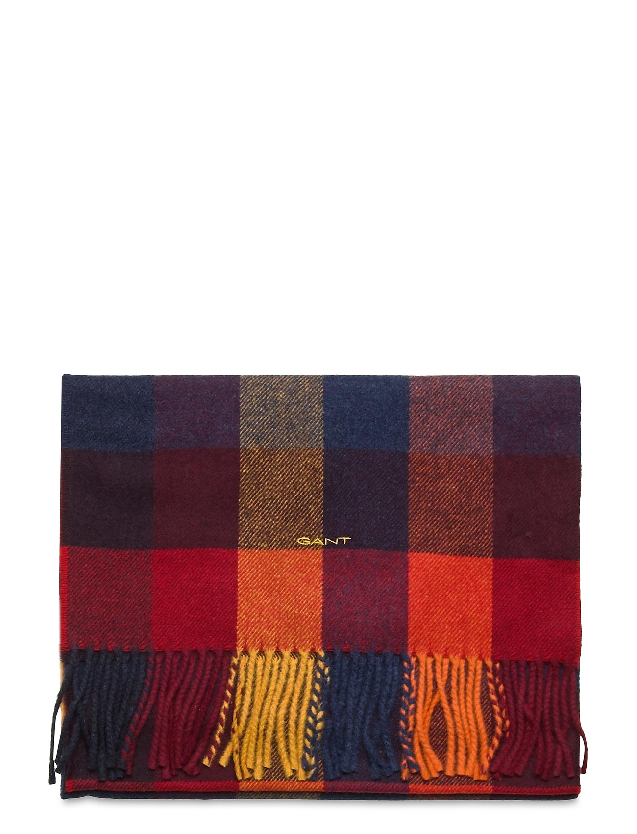 D2. Multi Check Wool Scarf Tørklæde Multi/mønstret GANT
