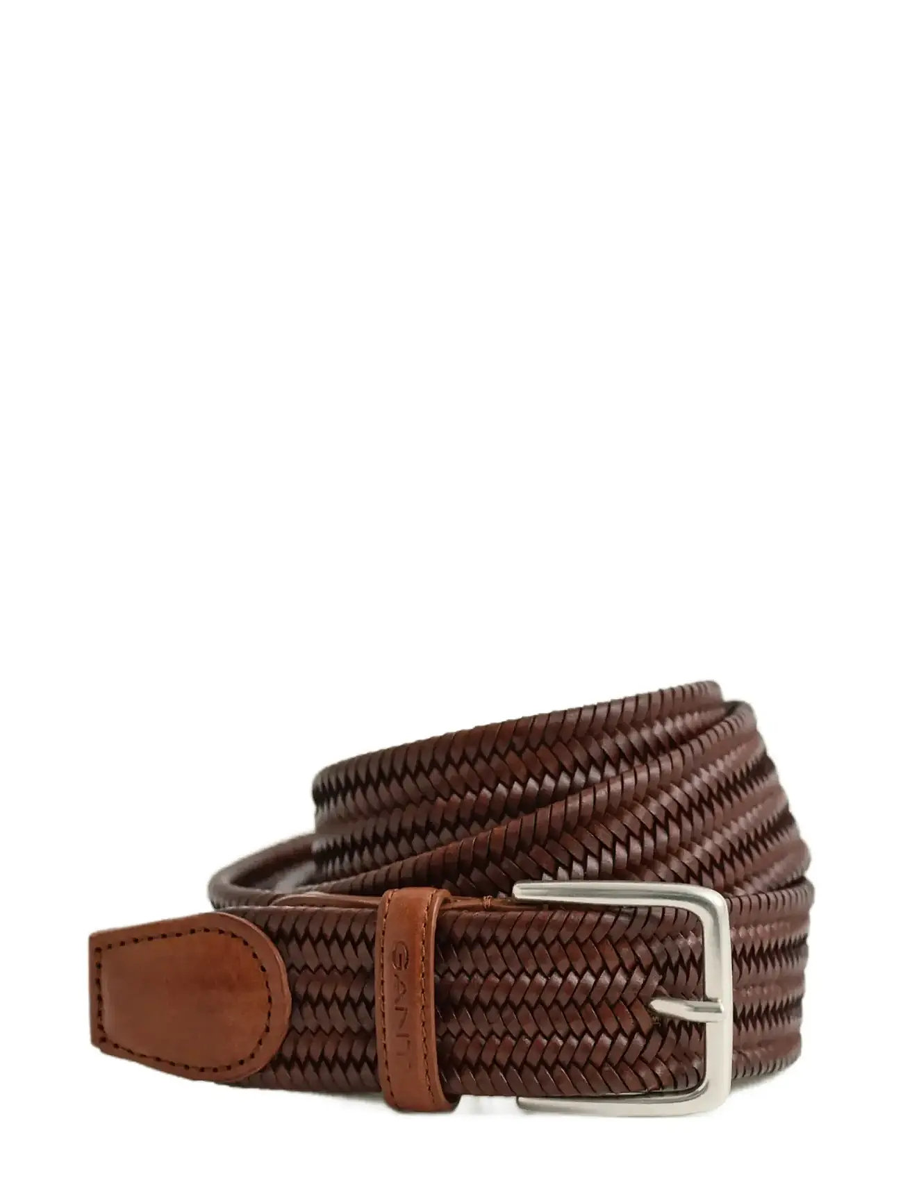 GANT Leather Elastic Braided Belt, 105, Brown, Bælter > Flettet Bælte, Herre