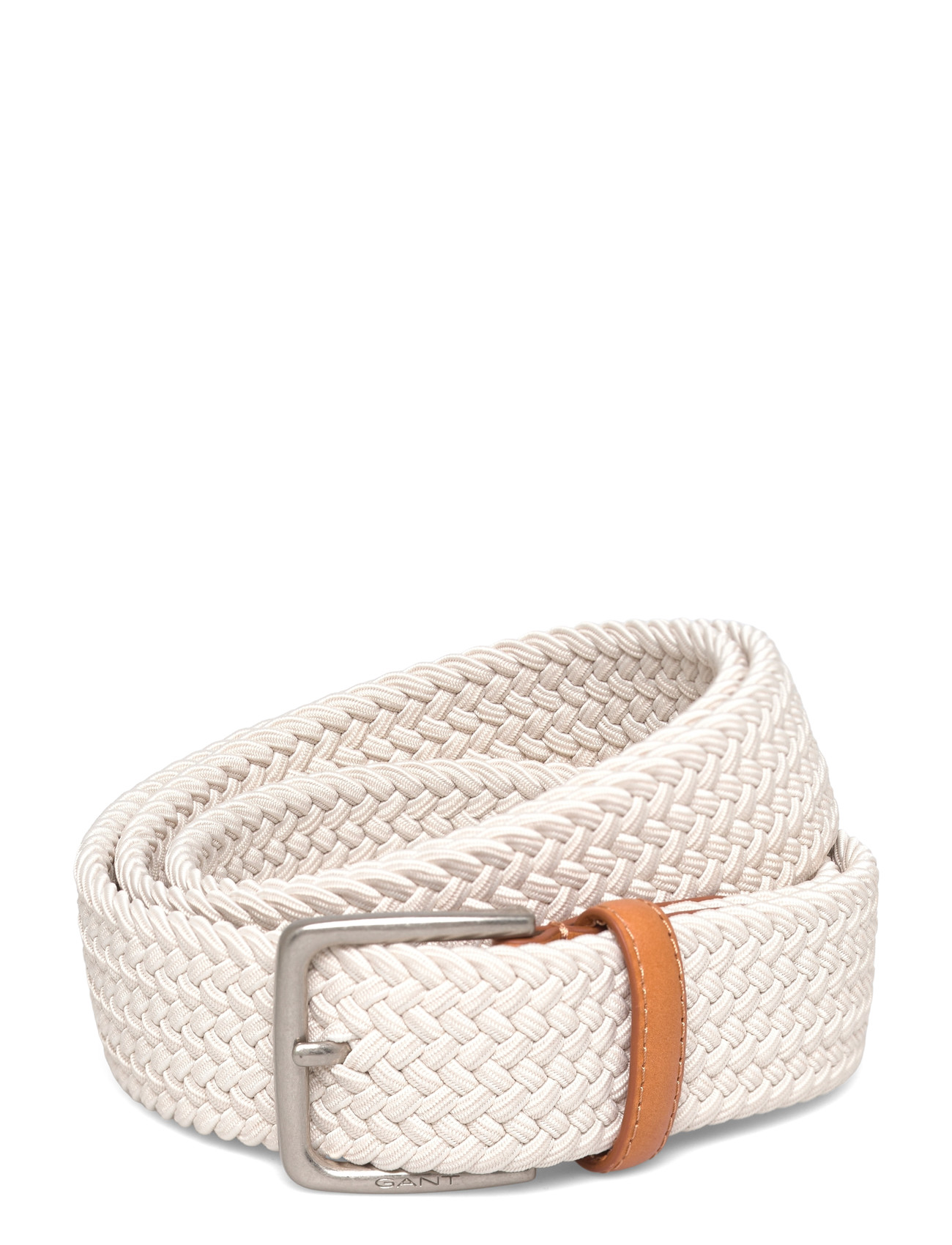 GANT Elastic Braided Belt, 95, Cream, Bælter > Flettet Bælte, Herre
