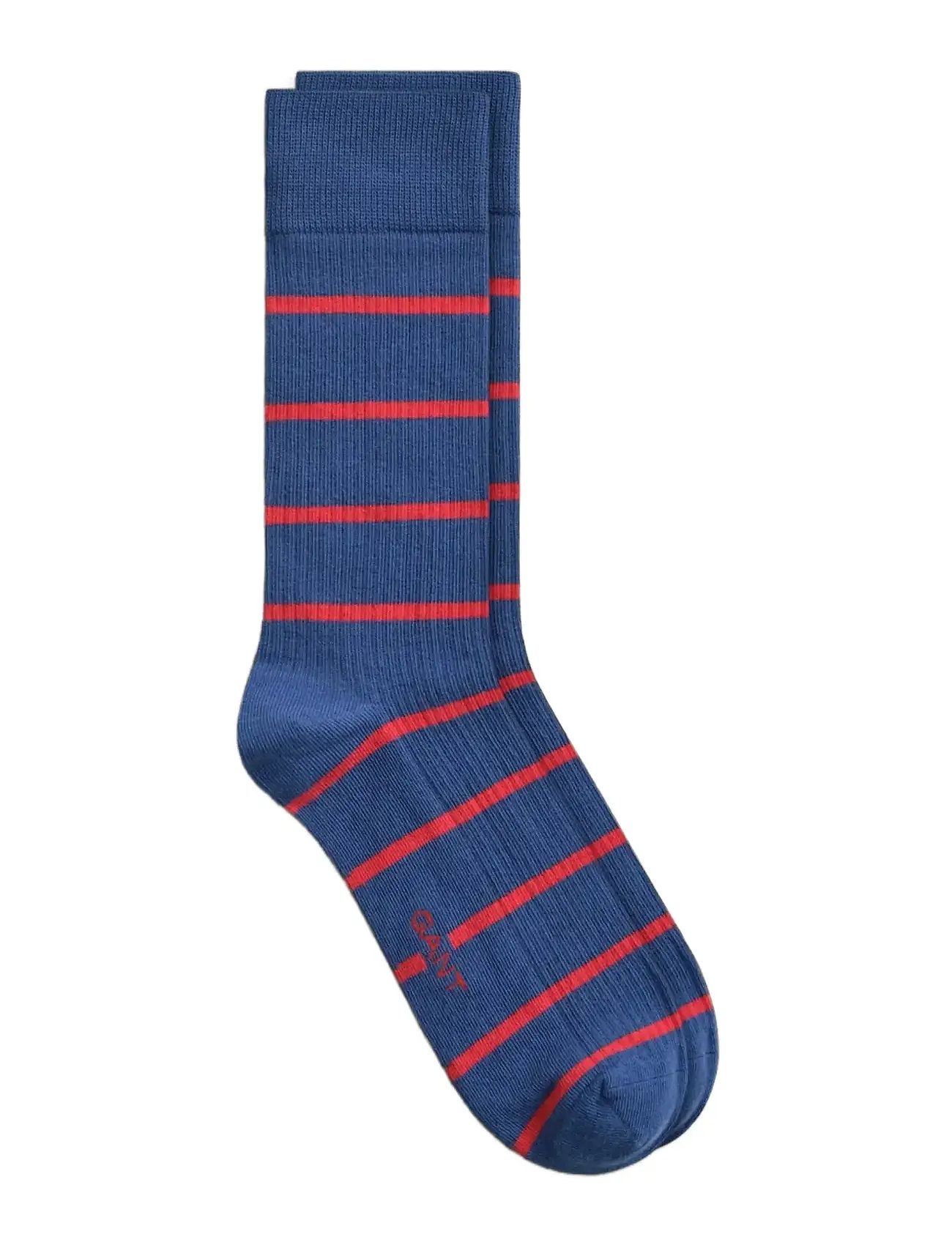 GANT Striped Rib Socks, 43-45, Navy, Sokker > Almindelige Sokker, Herre