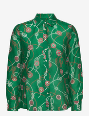 SAILING PRINT COT SILK SHIRT