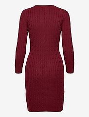 GANT - STRETCH COTTON CABLE DRESS - bodycon dresses - cabernet red - 1
