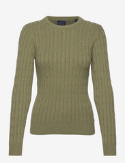STRETCH COTTON CABLE C-NECK - MINTY GREEN