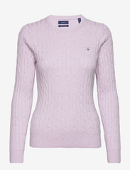 STRETCH COTTON CABLE C-NECK - SOOTHING LILAC