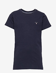 GANT - THE ORIGINAL SS T-SHIRT - t-shirt uni à manches courtes - evening blue - 0