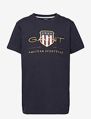 GANT - ARCHIVE SHIELD SS T-SHIRT - pattern short-sleeved t-shirt - evening blue - 0