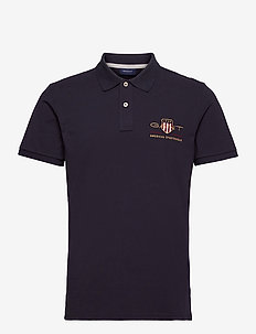 ARCHIVE SHIELD SS PIQUE - short-sleeved polos - evening blue