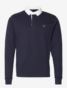 SOLID HEAVY RUGGER - polos à manches longues - evening blue