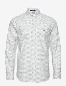 D2. REG OXFORD MICRO PRINT BD - oxford-skjortor - white