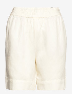 D2. LINEN VISCOSE PULL-ON SHORTS - chino shorts - eggshell