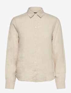 D2. REG LINEN CHAMBRAY SHIRT - long-sleeved shirts - desert beige