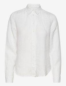 D2. REG LINEN CHAMBRAY SHIRT - koszule z długimi rękawami - white