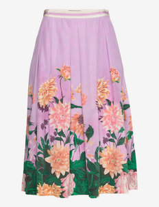 D2. DAHLIA PLEATED SILK SKIRT - midi skirts - crocus purple