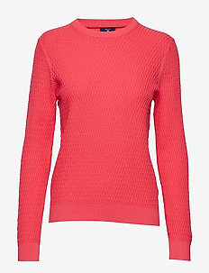 Green Monday | Stickat | Stort utbud av nya styles | O1. Pique Textured Crew (Eggshell) (749.50 kr) Gant