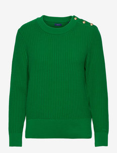 D1. RIB PIQUE C-NECK - sweaters - lavish green