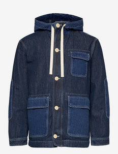 D2. DENIM SHORT PARKA - spring jackets - mid blue worn in