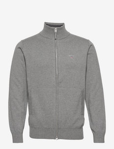 CLASSIC COTTON ZIP CARDIGAN - full zip jumpers - dark grey melange