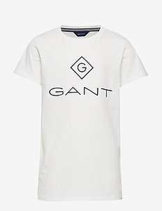 GANT LOCK-UP SS T-SHIRT - mönstrade kortärmade t-shirts - white