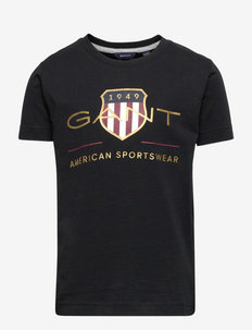 ARCHIVE SHIELD SS T-SHIRT - wzorzysty t-shirt z krótkimi rękawami - black