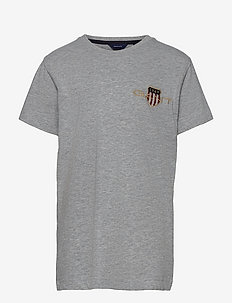 ARCHIVE SHIELD EMB SS T-SHIRT - pattern short-sleeved t-shirt - light grey melange