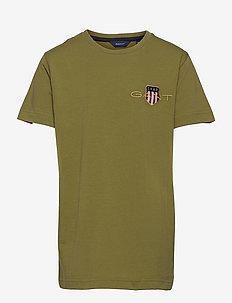 ARCHIVE SHIELD EMB SS T-SHIRT - pattern short-sleeved t-shirt - olive branch green