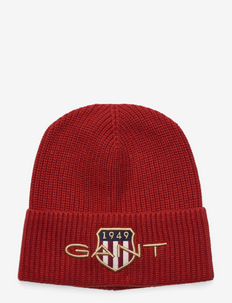 D1. ARCHIVE SHIELD BEANIE - muts - red spice